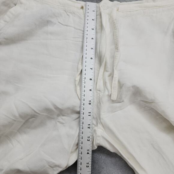 Cubavera Pants Mens XL White Natural Linen Blend Drawstring Straight Pockets - Picture 8 of 10